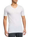 Hanro Mercerized Cotton V-neck T-shirt In White