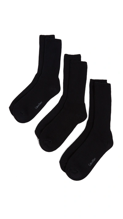Calvin Klein Underwear 3 Pack Rib Casual Socks In Black