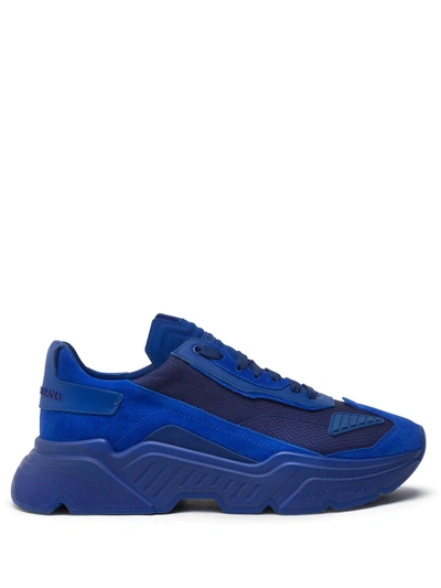 Dolce & Gabbana Daymaster Sneakers In Stretch Knit Fabric In Blue