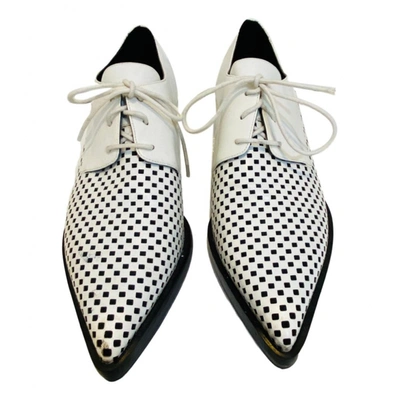 Pre-owned Stella Mccartney Leather Lace Ups In White