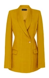 Brandon Maxwell Longline Ponte Blazer In Yellow