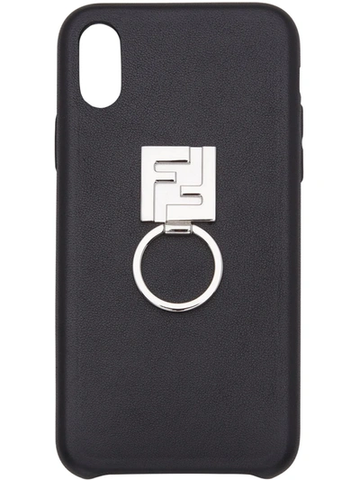 Fendi Ff Ring Iphone X Case In Black