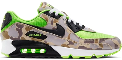 Pre-owned Nike  Air Max 90 Green Camo In Ghost Green/black