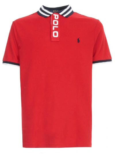 Polo Ralph Lauren Polo W/logo On Collar In Red