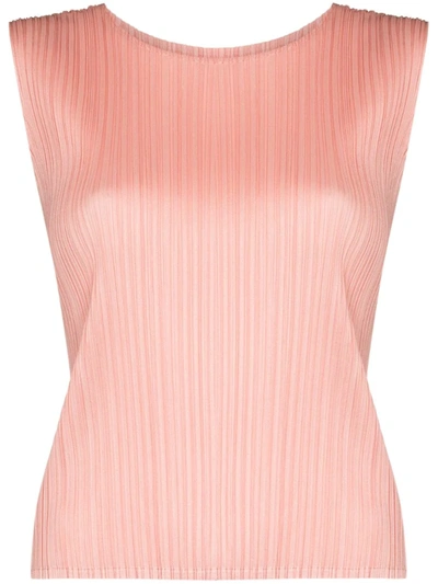 Issey Miyake Plissé Sleeveless Top In Pink