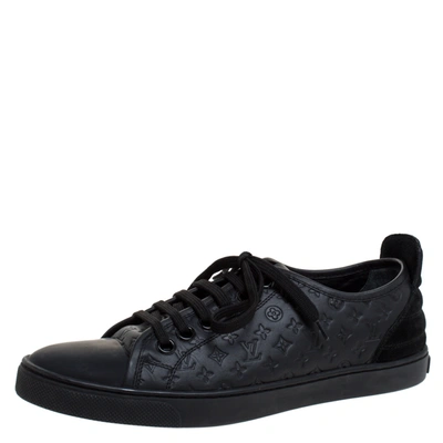 Pre-owned Louis Vuitton Black Monogram Empreinte Leather And Suede Low Top Sneakers Size 37