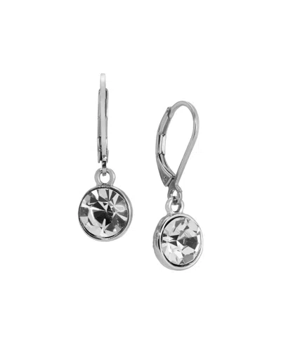 2028 Clear Crystal Faceted Drop Earrings In Gold