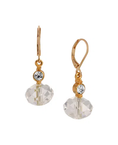 2028 Crystal Rondell Bead Drop Earrings In Gold