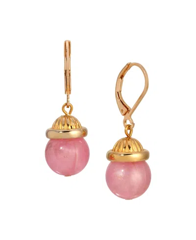 2028 Gold-tone Bead Drop Earrings In Pink