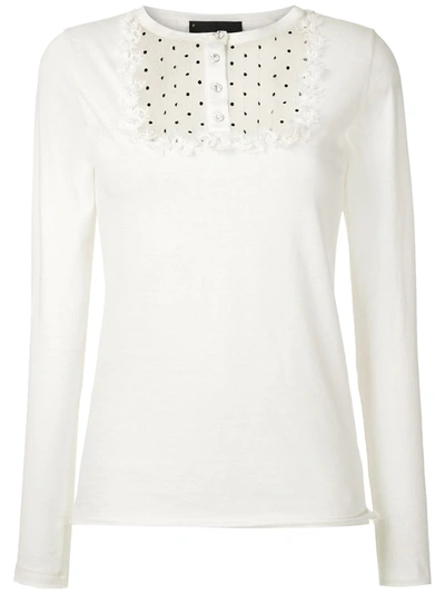 Andrea Bogosian Lace Panels Ramira T-shirt In White