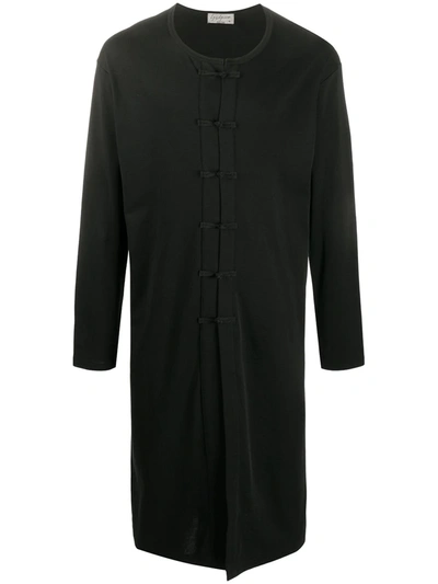 Yohji Yamamoto Long Cotton Cardigan In Black