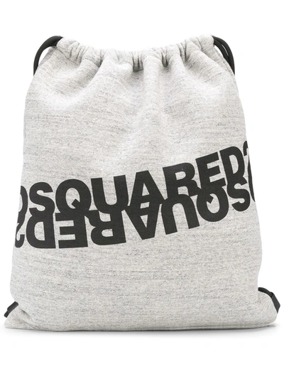 Dsquared2 Melange Grey Logo Fabric Backpack