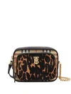 Burberry Vintage Check And Leopard Print Calf Hair Camera Bag In Animal Print