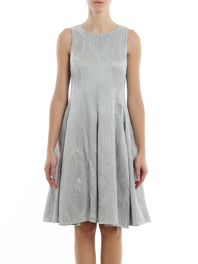 Emporio Armani Jacquard Sleeveless Dress In Grigio Cielo Color In Grey