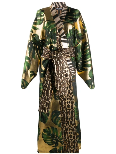 Dolce & Gabbana Kimono In Floral Jacquard Lamé In Multicolored
