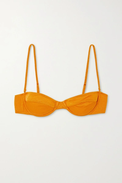 Dodo Bar Or Emma Metallic Underwired Bikini Top In Orange