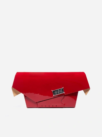 Maison Margiela Snatched Large Leather Bag In Red