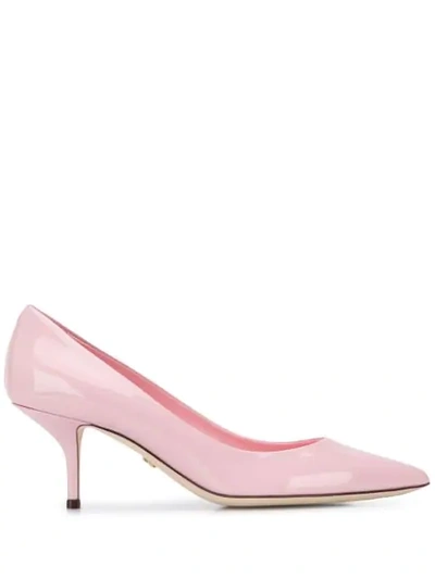 Dolce & Gabbana Patent Leather Pumps In Rosa Freddo