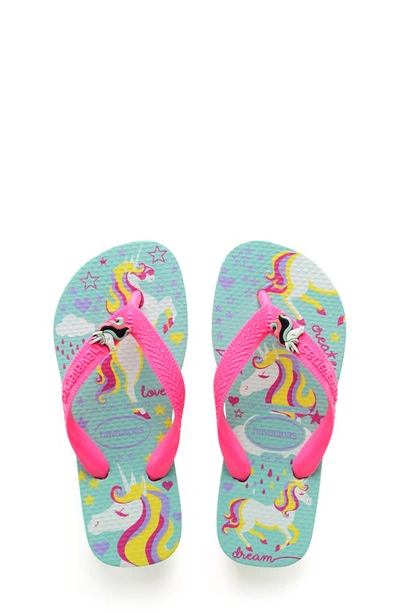 Havaianas Kids' Fantasy Flip Flop In Ice Blue / Shocking Pink