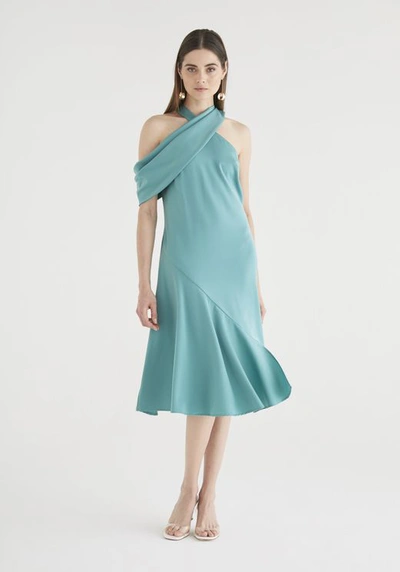 Paisie Love Shawl Dress In Teal
