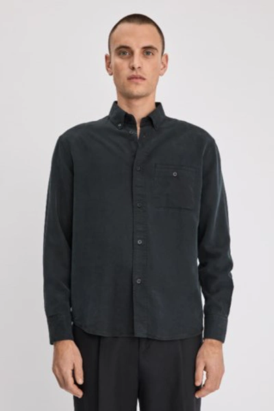 Filippa K Zachary Tencel Shirt In Almost Black