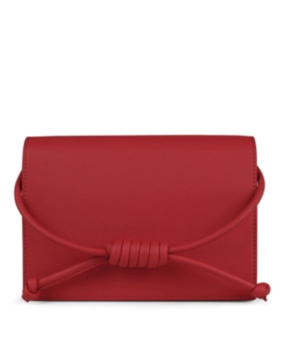 Esin Akan Midi Chelsea Leather Clutch Bag In Red