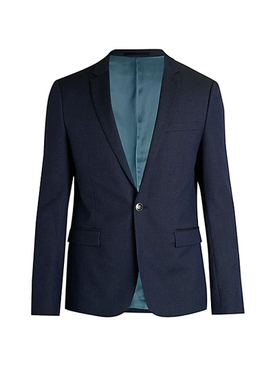 The Kooples Wool-blend Suit Jacket In Blue