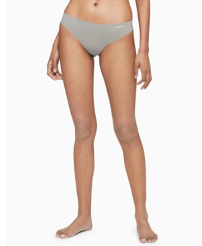 Calvin Klein Women's Invisibles Thong Underwear D3428 In Jet Grey