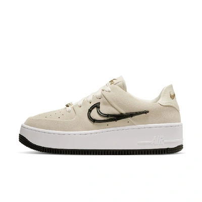 Nike Women's Air Force 1 Sage Low Lx Casual Shoes In Light Cream/metallic Gold/white/black