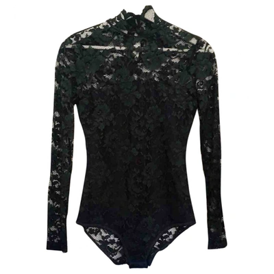 Pre-owned Ganni Green Lace  Top