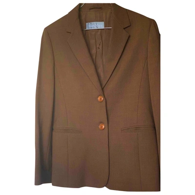 Pre-owned Max Mara Wool Suit Jacket In Brown