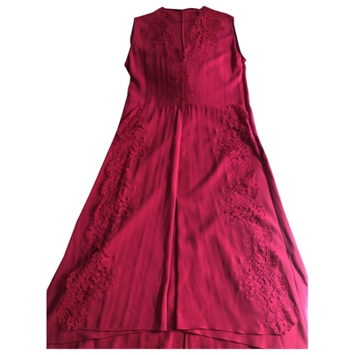 Pre-owned Givenchy Lace Mid-length Dress In Red