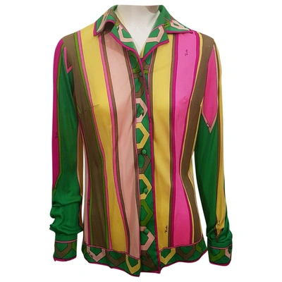 Pre-owned Emilio Pucci Silk Blouse In Green
