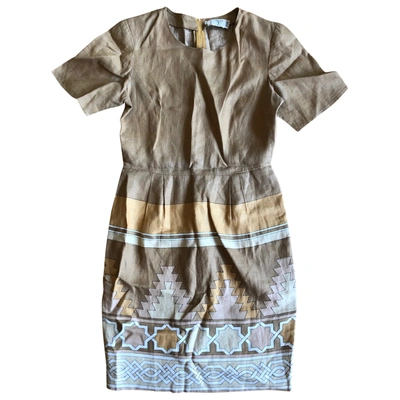 Pre-owned Valentino Linen Dress In Beige