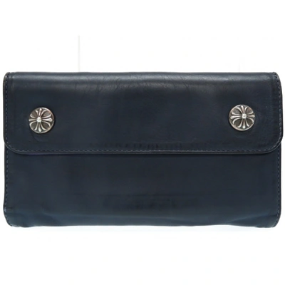 Pre-owned Chrome Hearts Leather Small Bag In Navy