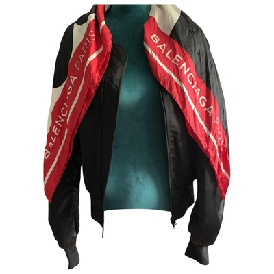 Pre-owned Balenciaga Silk Biker Jacket In Black