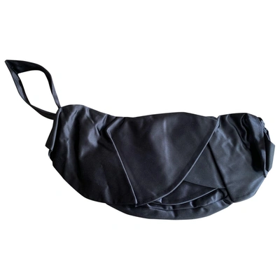 Pre-owned Giorgio Armani Silk Clutch Bag In Black