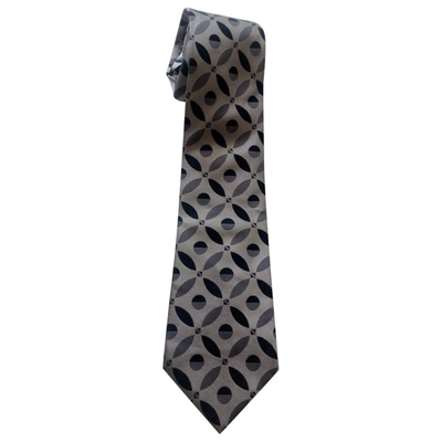 Pre-owned Gucci Silk Tie In Grey