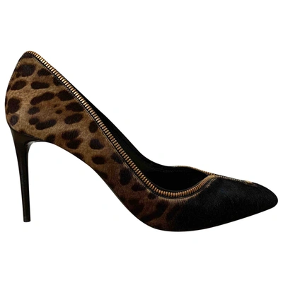 Pre-owned Tom Ford Pony-style Calfskin Heels In Black