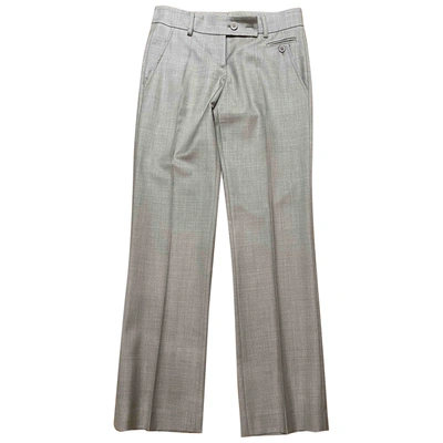 Pre-owned Brunello Cucinelli Wool Straight Trousers In Grey