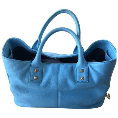 Pre-owned Juicy Couture Leather Tote In Turquoise