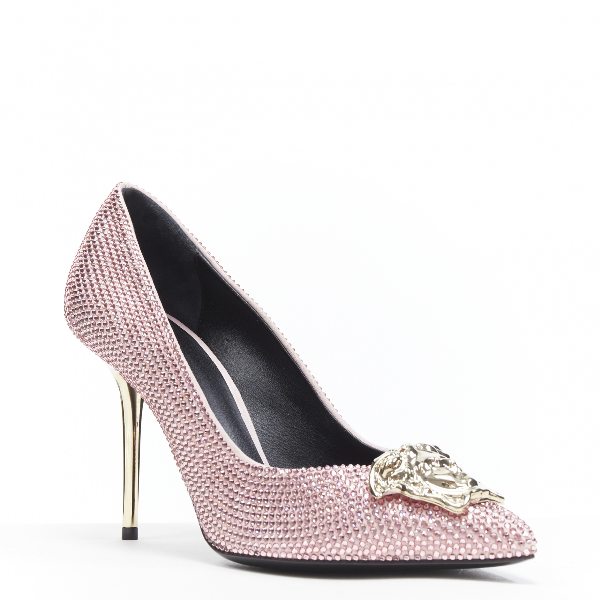 Pre-Owned Versace Pink Glitter Heels | ModeSens