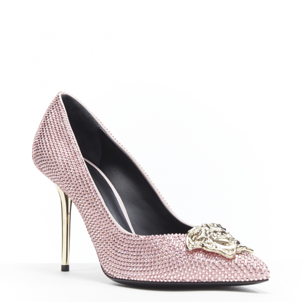 Pre-owned Versace Pink Glitter Heels | ModeSens