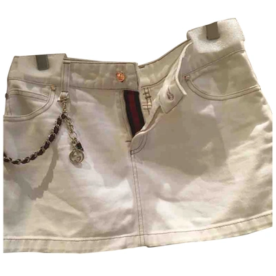 Pre-owned Gucci White Denim - Jeans Skirt