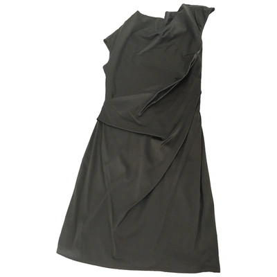 Pre-owned Helmut Lang Silk Mid-length Dress In Anthracite