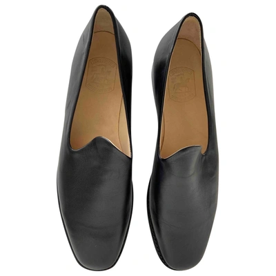 Pre-owned Ludwig Reiter Leather Flats In Black