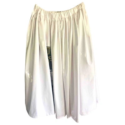 Pre-owned Miu Miu White Patent Leather Skirt