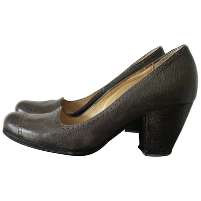 Pre-owned Moma Leather Heels In Anthracite