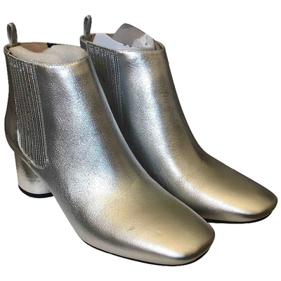 Pre-owned Marc Jacobs Silver Leather Ankle Boots