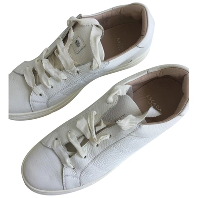 Pre-owned Escada Leather Trainers In White